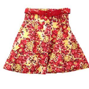 Tracy Evans Limited Red & Yellow Skirt w Belt | 3